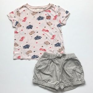 Bundle of Scotch & Sweater Soda Top and Uniqlo Shorts Size 5-6